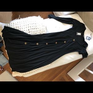 NASTY GAL LONG SLEEVE MIDI BLACK RIBBED DRESS